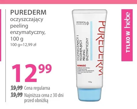 Peeling do twarzy enzymatyczny Purederm promocja w Hebe