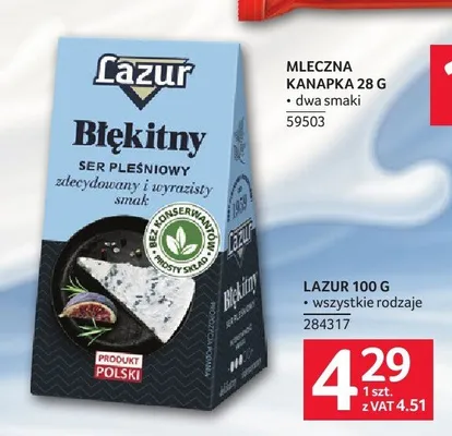 Ser pleśniowy Lazur Błękitny promocja w Selgros