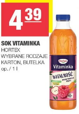 Sok vitaminka wybrane rodzaje karton, butelka promocja w SPAR