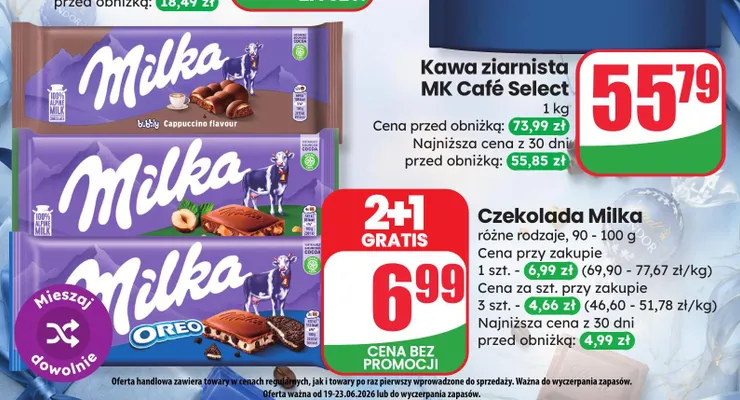Czekolada Milka Bubbly Cappuccino promocja w Dino