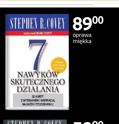 Książka 7 nawyków skutecznego działania 52 karty Stephen R. Covey promocja w Empik