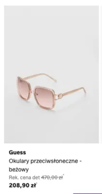 Okulary przeciwsłoneczne Guess beżowe promocja w Lounge by Zalando