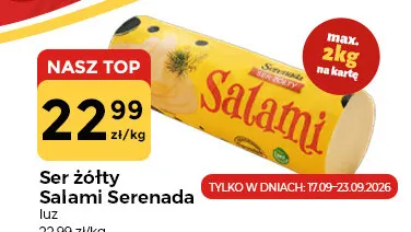 Ser żółty Salami Serenada promocja w Społem Częstochowa