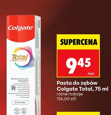 Pasta do zębów Colgate Total Original promocja w Biedronka