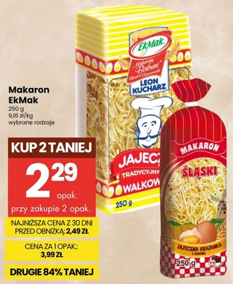 Makaron łazanki z kurkumą EKMAK promocja w Delikatesy Centrum