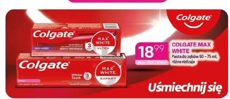 Pasta do zębów Colgate Max White Expert promocja w Drogerie Koliber