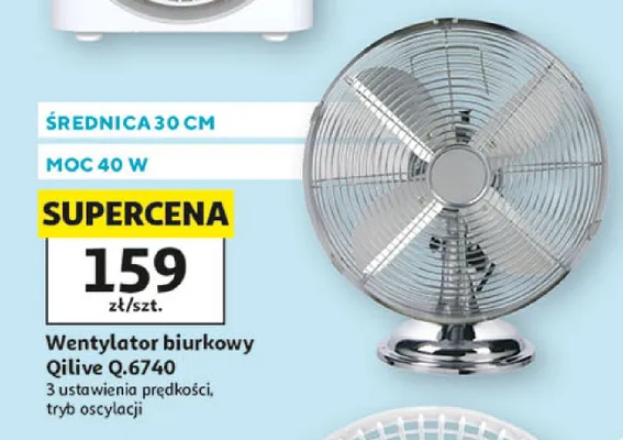 Wentylator biurkowy Qilive Q.6740 30cm 40W promocja w Auchan