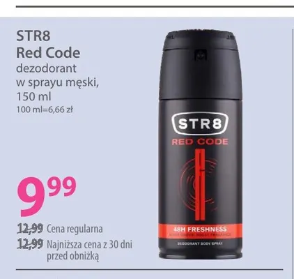 Dezodorant w sprayu męski STR8 Red Code promocja w Hebe