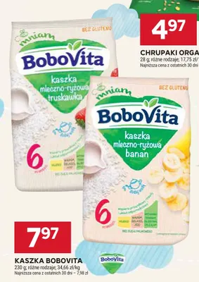 Kaszka mleczno-ryżowa banan BoboVita promocja w Stokrotka