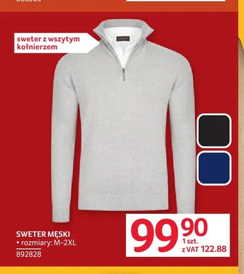 Sweter męski z wszytym kołnierzem Cappuccino promocja w Selgros