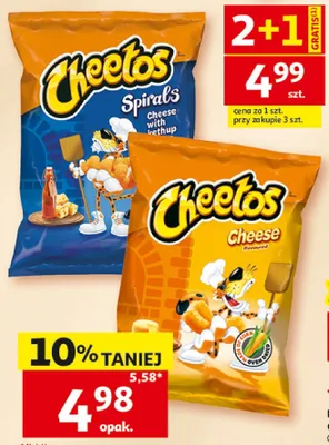 Chrupki kukurydziane Cheetos Spirals Cheese with Ketchup promocja w Auchan