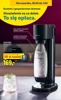 Saturator Gaia w zestawie cylinder CO₂ oraz butelka 1l promocja w Lidl