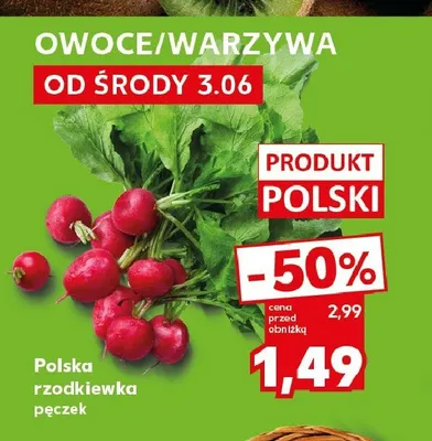 Rzodkiewka polska pęczek promocja w Kaufland