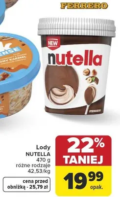 Lody Nutella promocja w Carrefour Market