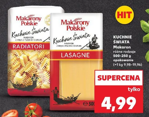 Makaron różne rodzaje promocja w Kaufland