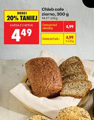 Chleb całe ziarno promocja w Biedronka