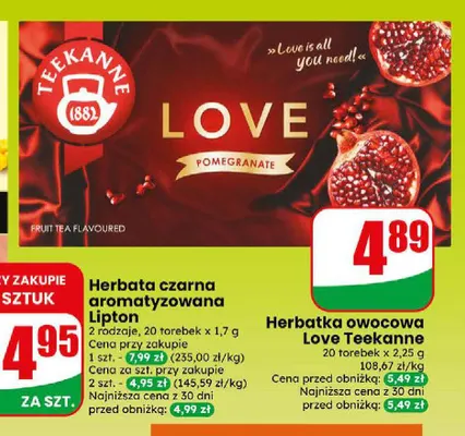 Herbatka owocowa Love Teekanne promocja w Dino