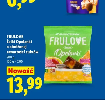 Żelki Opolanki o obniżonej zawartości cukrów Frulove promocja w Lidl