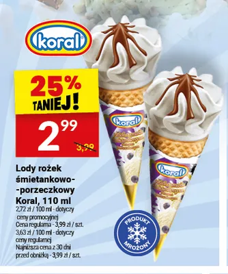 Lody rożek śmietankowo-porzeczkowy promocja w Twój Market