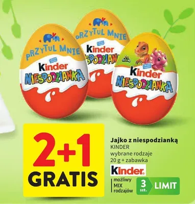 Jajko z niespodzianką wybrane rodzaje promocja w Intermarche