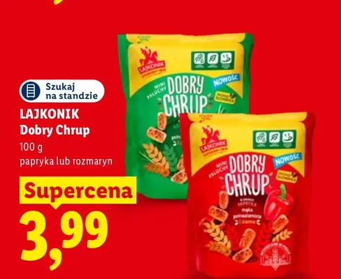 Paluszki Lajkonik Dobry Chrup papryka promocja w Lidl