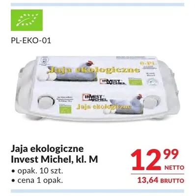 Jajka kurze ekologiczne Invest Michel promocja w Makro