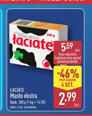 Masło ekstra Łaciate promocja w Aldi