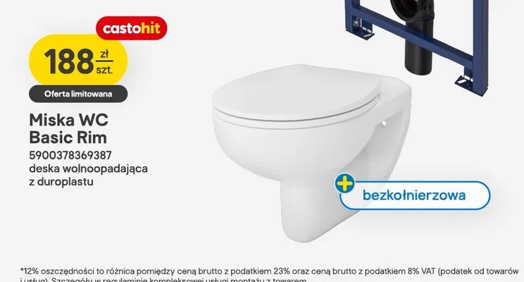 Miska WC Basic Rim promocja w Castorama