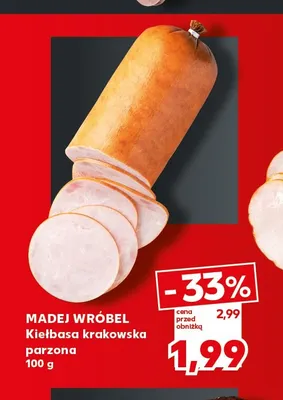 Kiełbasa krakowska parzona Madej Wróbel promocja w Kaufland