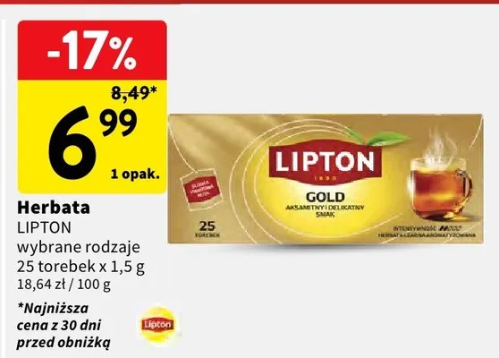 Herbata wybrane rodzaje promocja w Intermarche