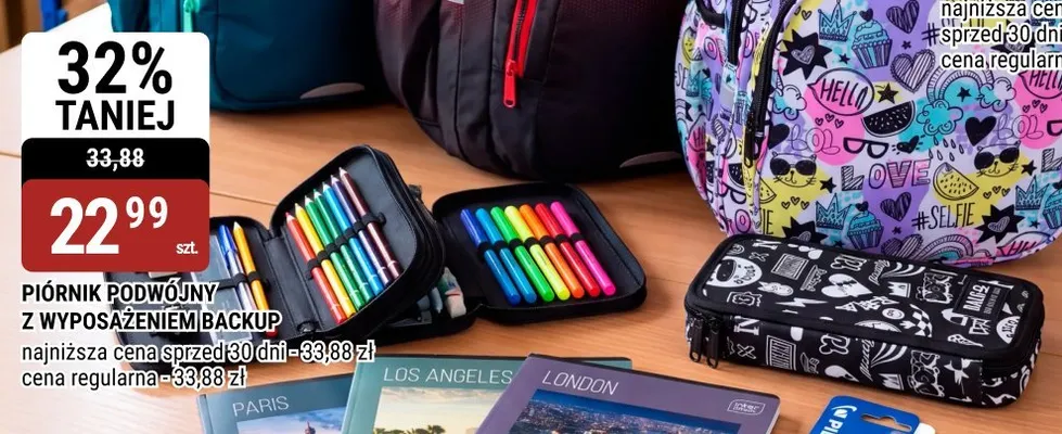Piórnik podwójny z wyposażeniem Backup promocja w bi1
