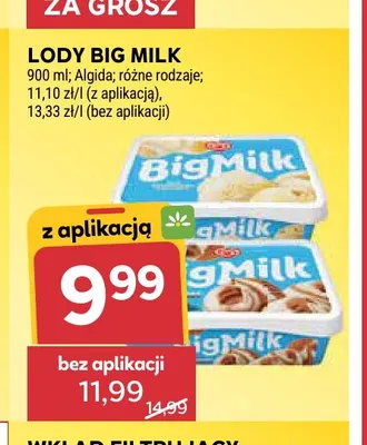 Lody Big Milk promocja w Stokrotka