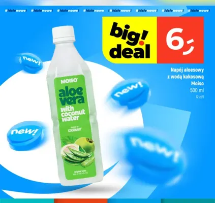 Napój aloesowy z wodą kokosową Moiso promocja w Dealz