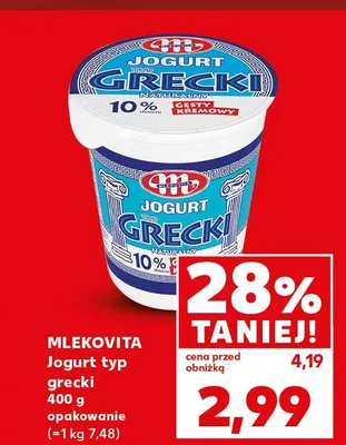 Jogurt typ grecki Mlekovita promocja w Kaufland