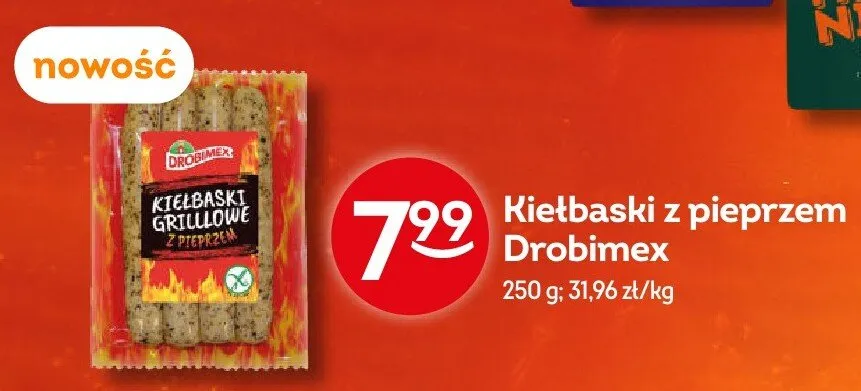 Kiełbaski grillowe z pieprzem Drobimex promocja w Żabka