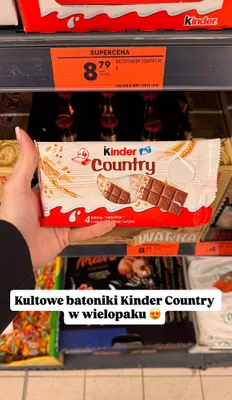 Batony Kinder Country 4 szt. promocja w Biedronka