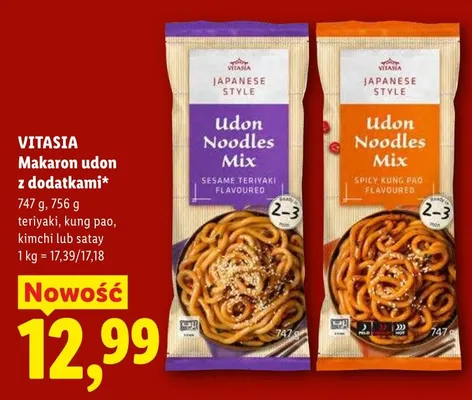 Makaron udon z dodatkami spicy kung pao Vitasia Japanese Style promocja w Lidl