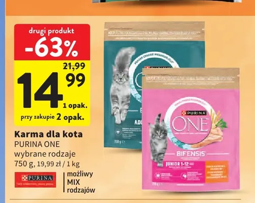 Karma dla kota Purina One promocja w Intermarche