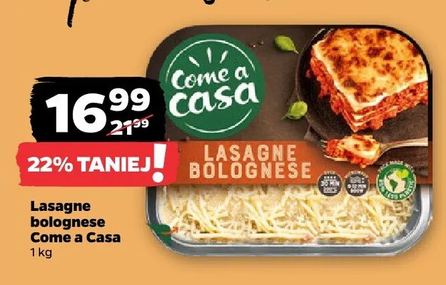 Lasagne bolognese Come a Casa promocja w Netto
