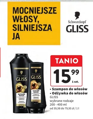 Szampon do włosów Gliss Ultimate Repair promocja w Intermarche