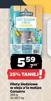 Filety śledziowe w oleju a'la matjas Corsarro promocja w Netto