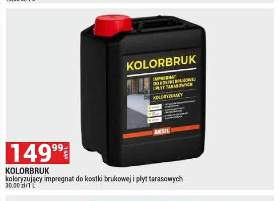 Impregnat koloryzujący do kostki brukowej i płyt tarasowych Kolorbruk promocja w Merkury Market