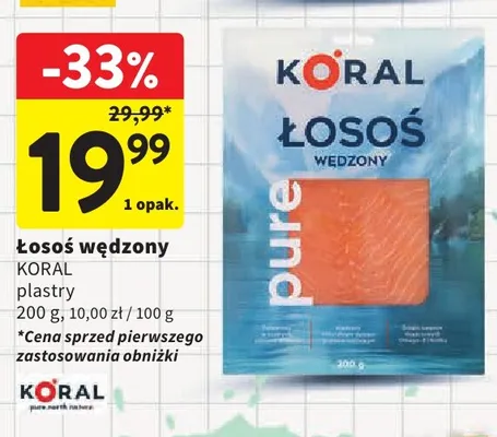 Łosoś wędzony w plastrach promocja w Intermarche