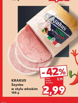 Szynka w stylu włoskim Krakus promocja w Kaufland