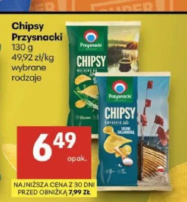 Chipsy Przysnacki Zielona Cebulka promocja w Delikatesy Centrum