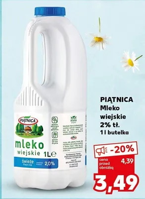 Mleko wiejskie 2% tł. promocja w Kaufland