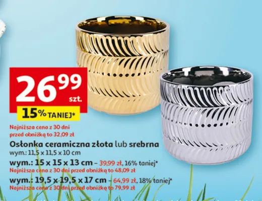 Osłonka ceramiczna złota lub srebrna promocja w Auchan