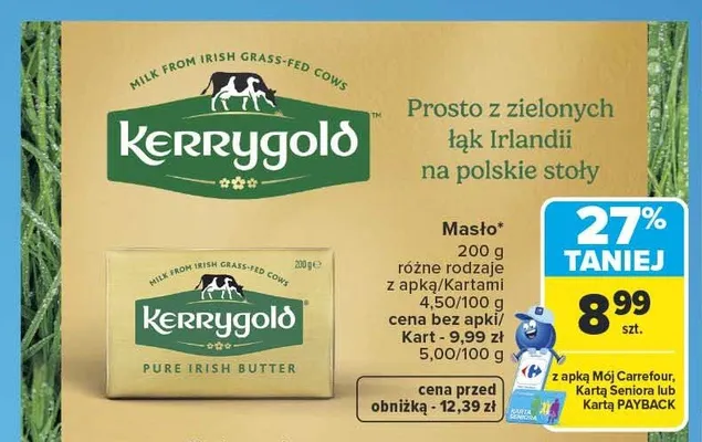 Masło Kerrygold Pure Irish Butter promocja w Carrefour