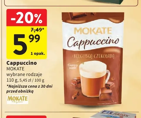 Cappuccino Mokate belgijska czekolada promocja w Intermarche