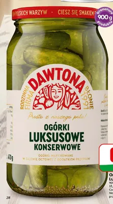 Ogórki konserwowe Luksusowe Dawtona promocja w Dino